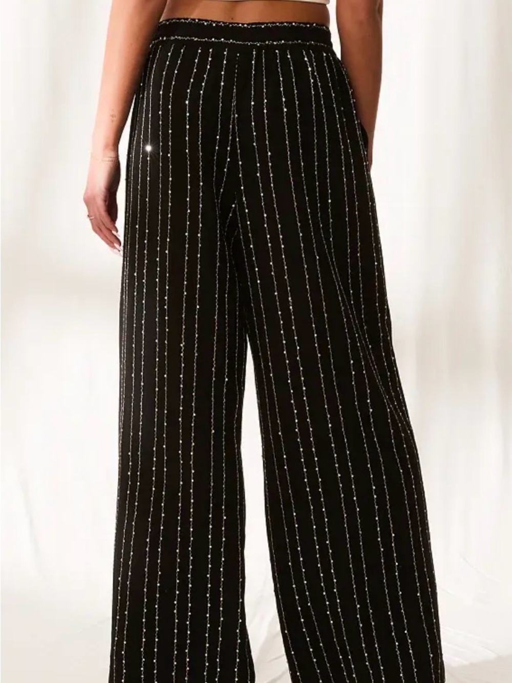 BKE Resort Edit - Sequins Embroidered Pant Gold and Black NWOT - Picture 3 of 7